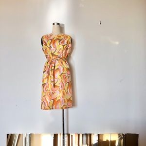 Vintage 60s Paisley Midi Mod Dress